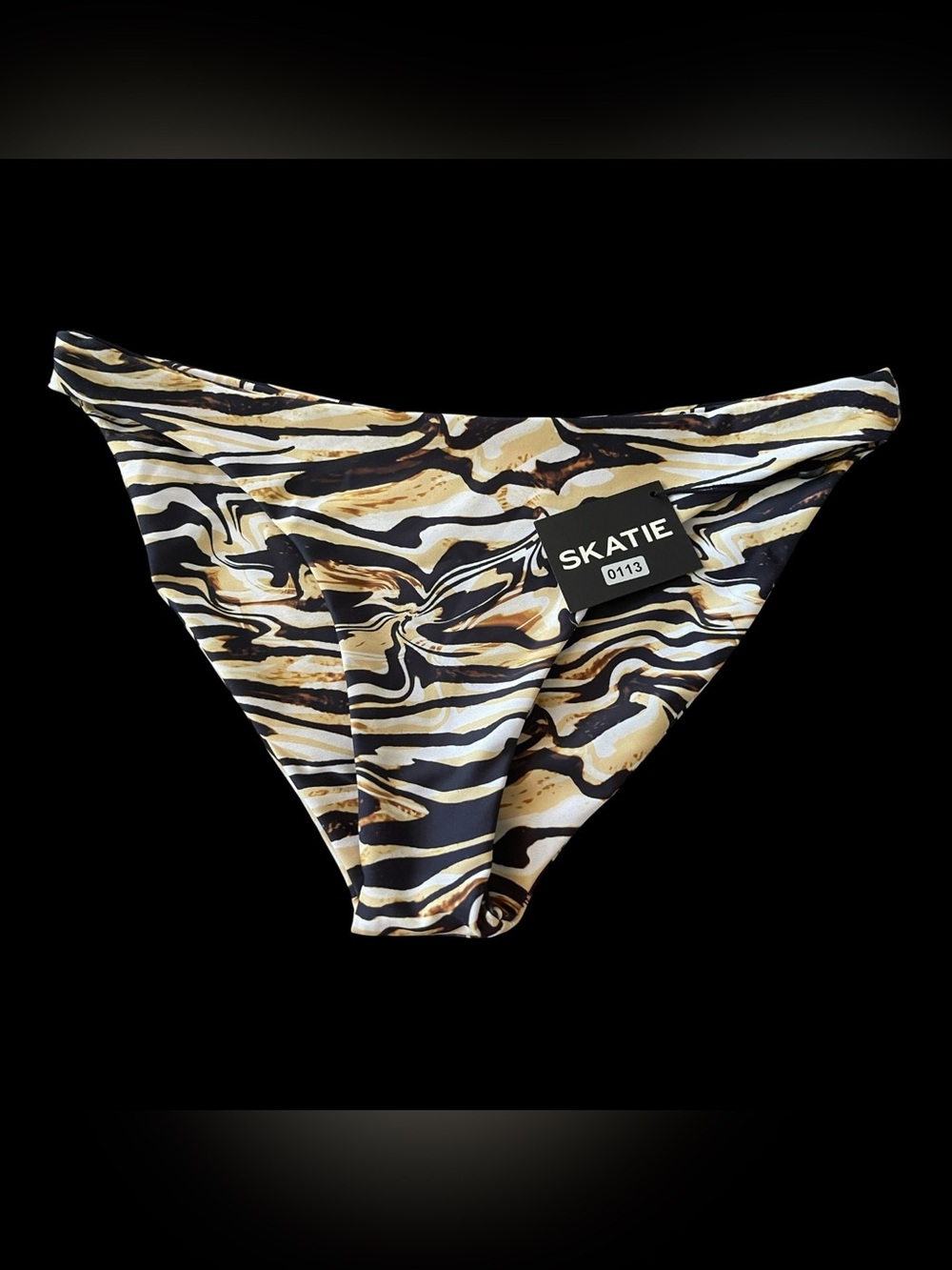 SKATIE Cheryl Bikini Bottom Zebra Animal Print Cheeky Swimwear XL NWT $60
